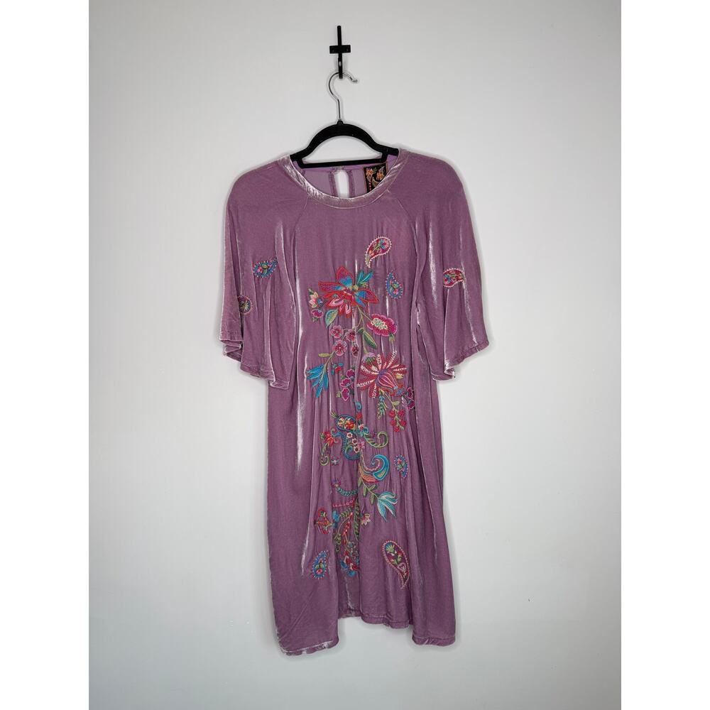 JOHNNY WAS Karime Velvet Flutter Sleeve Raglan Dress NWT Size SMALL - Picture 2 of 10